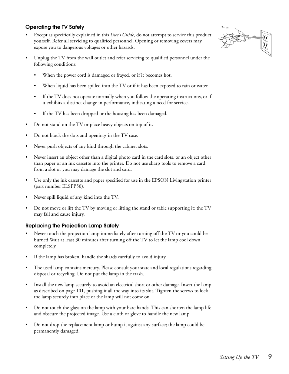 Epson LS57P1 User Manual | Page 9 / 138