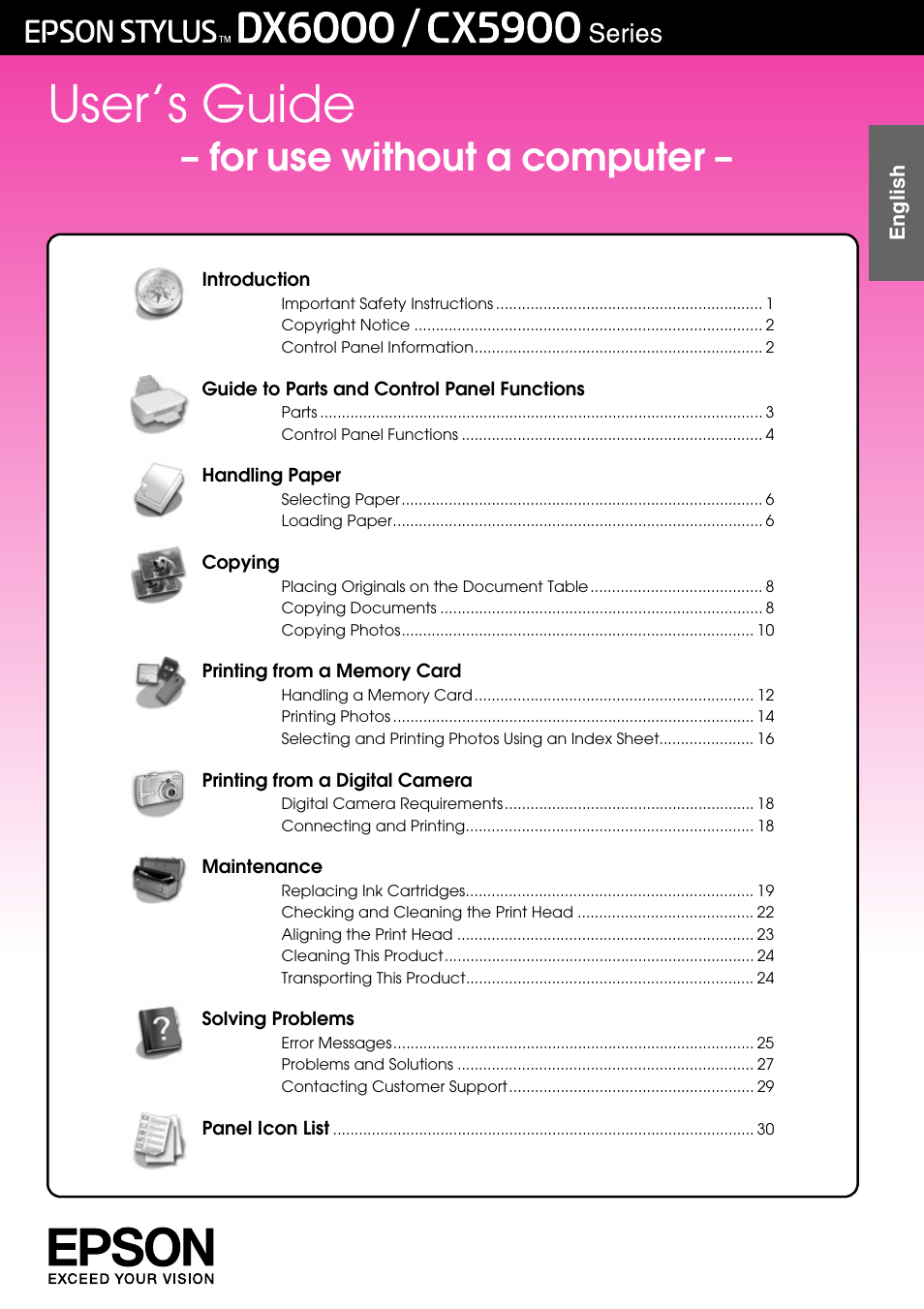 Epson STYLUS DX6000 User Manual | 36 pages