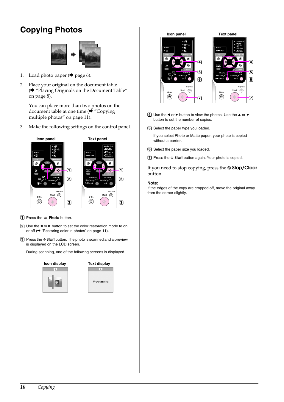 Copying photos | Epson STYLUS DX6000 User Manual | Page 12 / 36