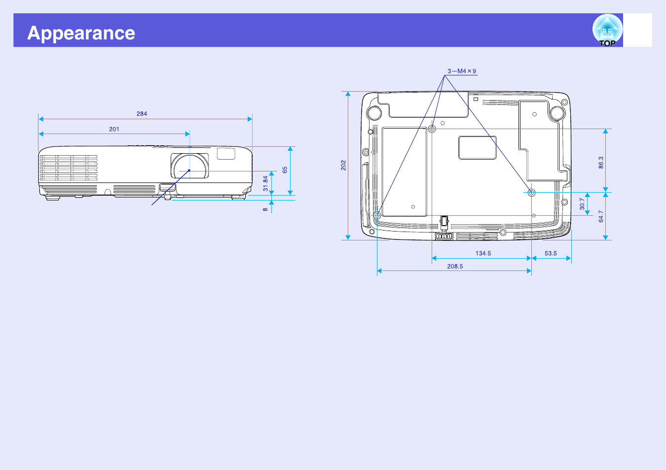 Appearance | Epson EB 1735W User Manual | Page 111 / 116