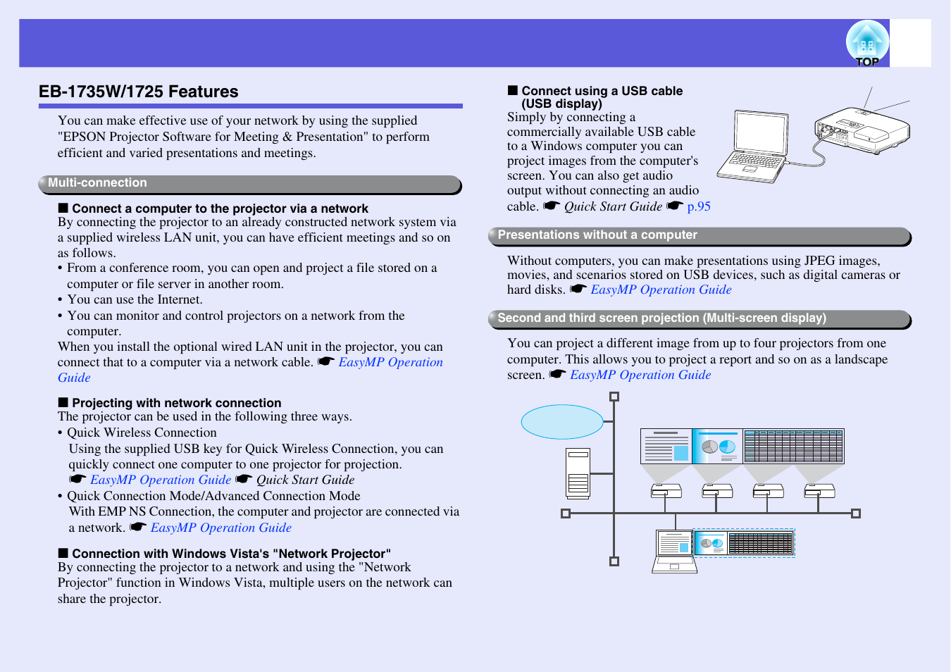 Eb-1735w/1725 features | Epson EB 1735W User Manual | Page 6 / 116