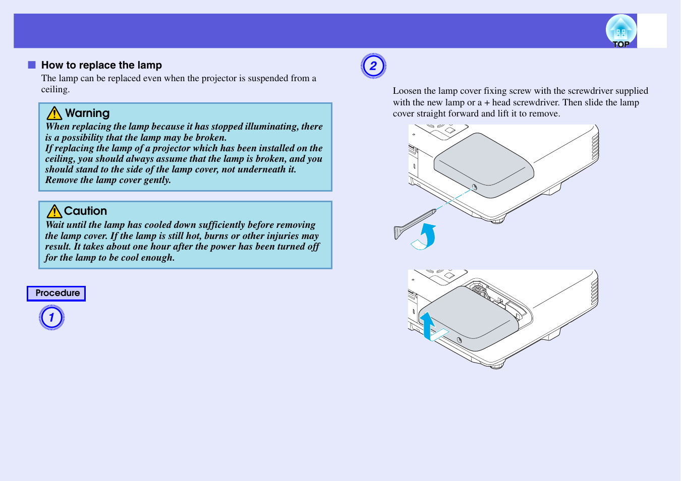 D. s, P.81, How to replace the lamp | Epson EB 1735W User Manual | Page 81 / 116