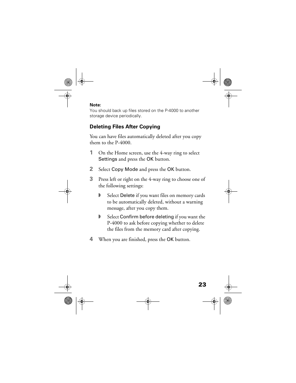 Deleting files after copying | Epson Multimedia Storage Viewer P-4000 User Manual | Page 23 / 70