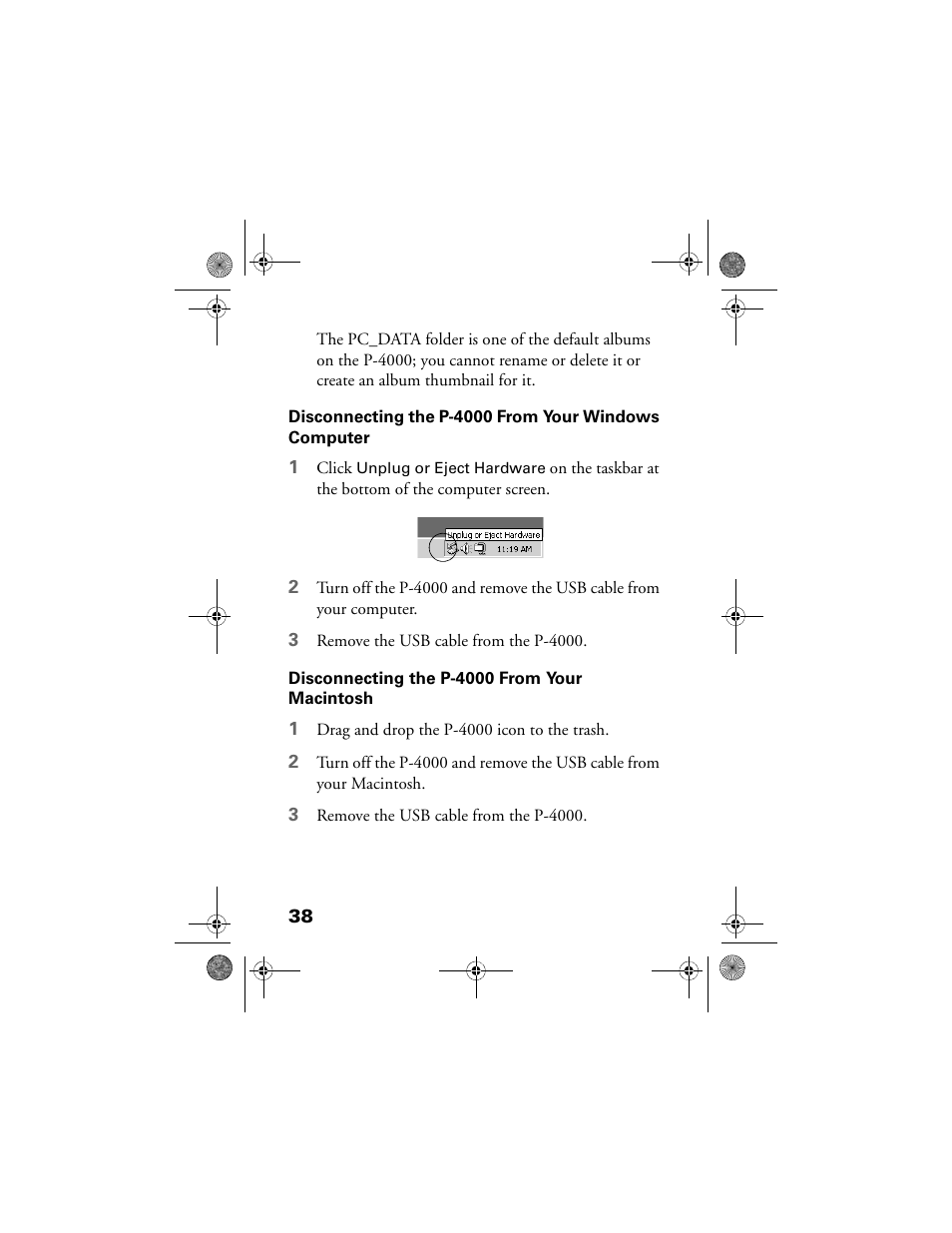 Disconnecting the p-4000 from your macintosh | Epson Multimedia Storage Viewer P-4000 User Manual | Page 38 / 70