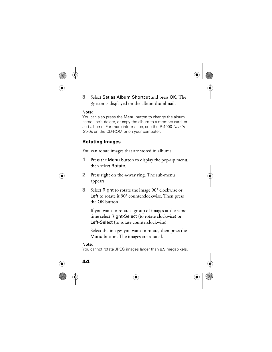 Rotating images | Epson Multimedia Storage Viewer P-4000 User Manual | Page 44 / 70