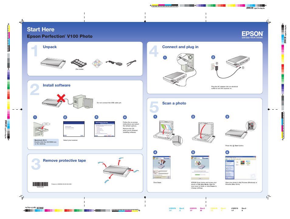 Epson V100 User Manual | 4 pages