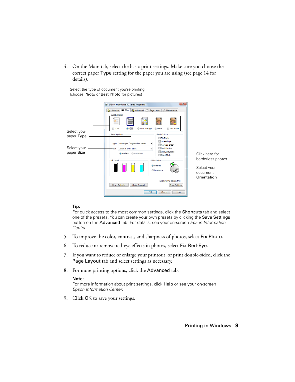 Epson WorkForce 40 Series User Manual | Page 9 / 36