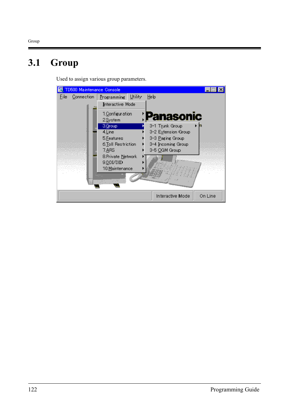 1group, 1 group | Panasonic KX-TD500 User Manual | Page 122 / 394