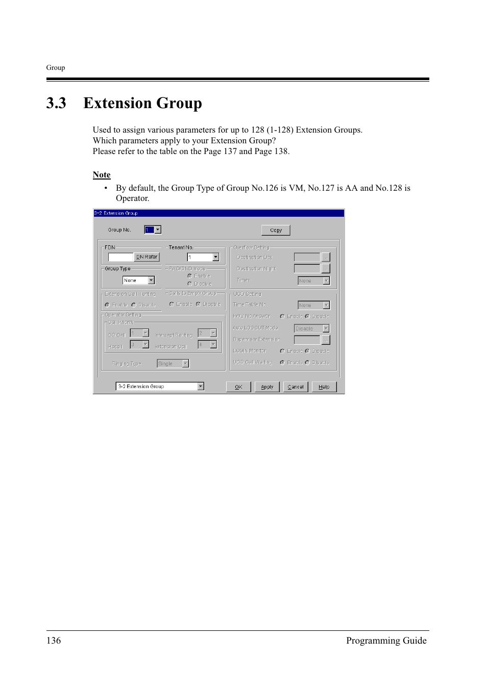 3extension group, Extension group, 3 extension group | Panasonic KX-TD500 User Manual | Page 136 / 394