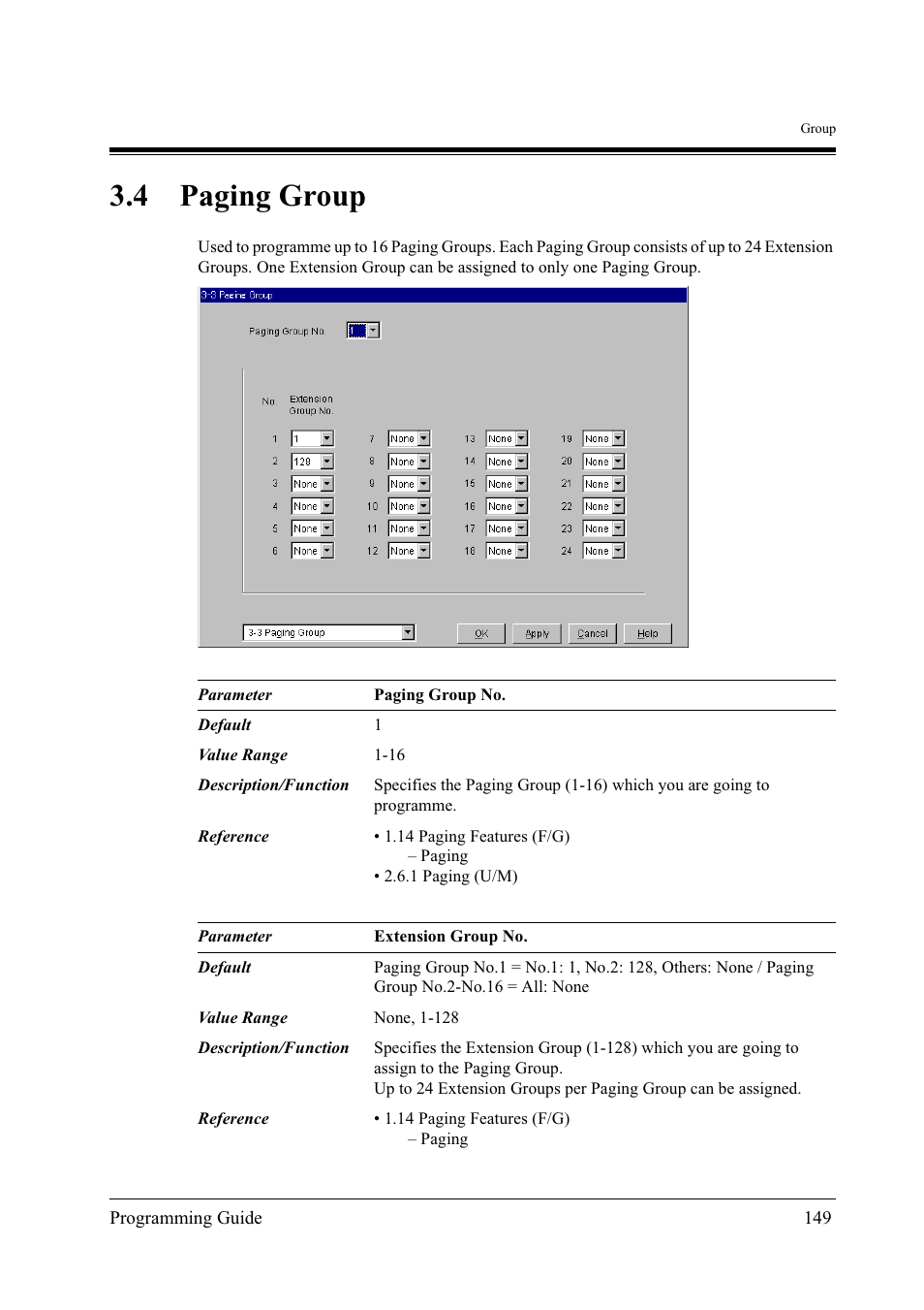 4paging group, 4 paging group | Panasonic KX-TD500 User Manual | Page 149 / 394