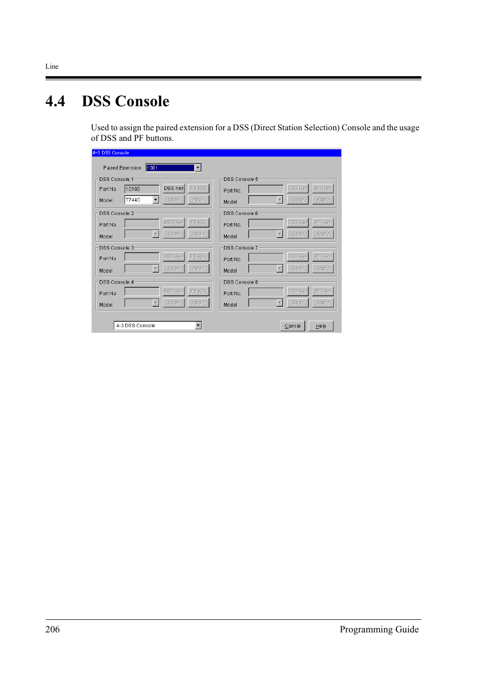 4dss console, Dss console, 4 dss console | Panasonic KX-TD500 User Manual | Page 206 / 394