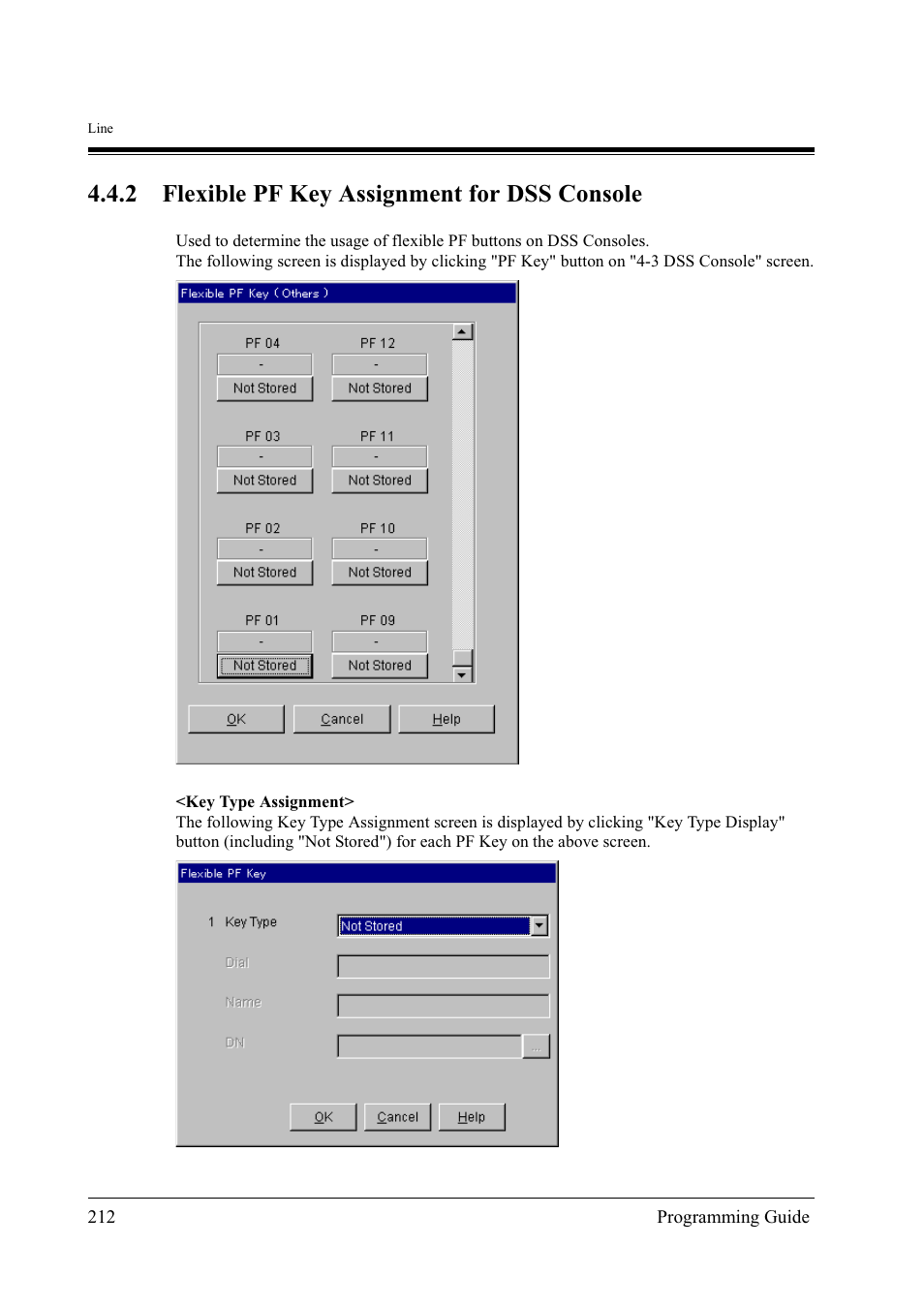 2 flexible pf key assignment for dss console | Panasonic KX-TD500 User Manual | Page 212 / 394