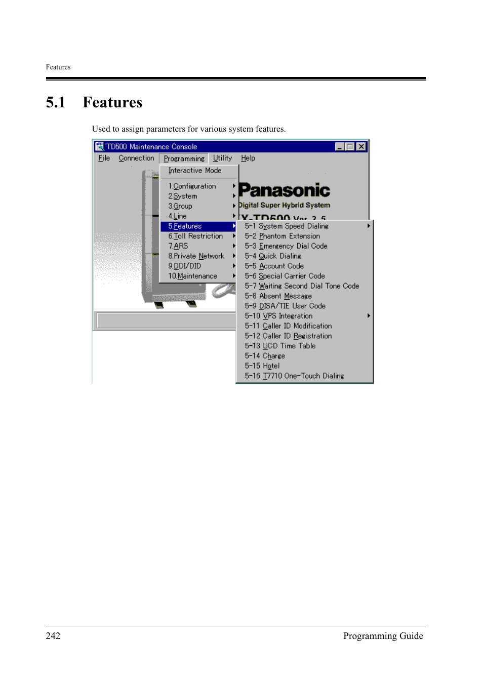 1features, 1 features | Panasonic KX-TD500 User Manual | Page 242 / 394