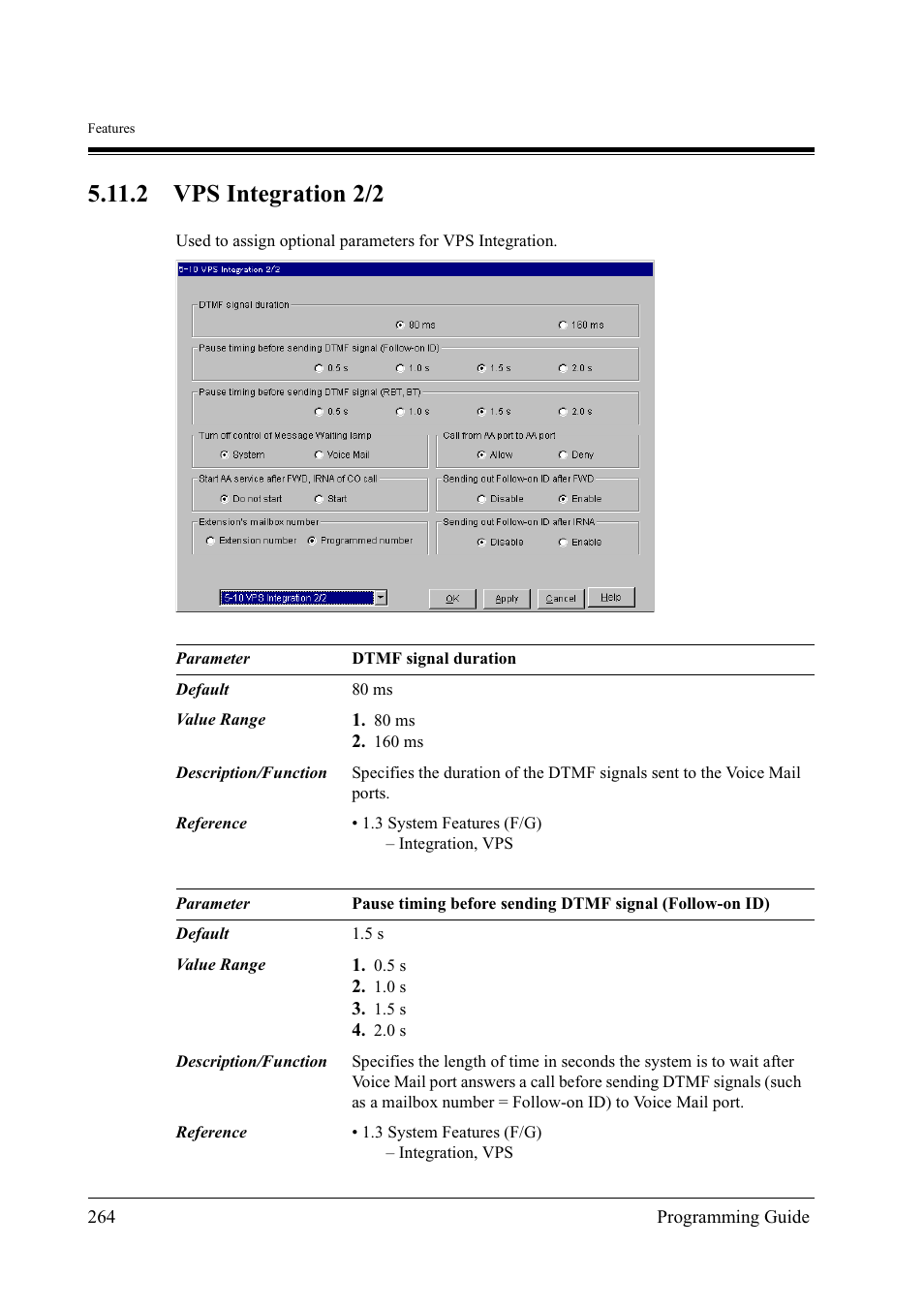 2 vps integration 2/2 | Panasonic KX-TD500 User Manual | Page 264 / 394