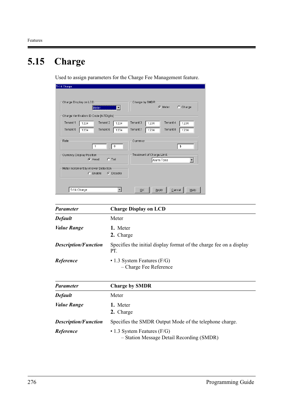 15charge, 15 charge | Panasonic KX-TD500 User Manual | Page 276 / 394