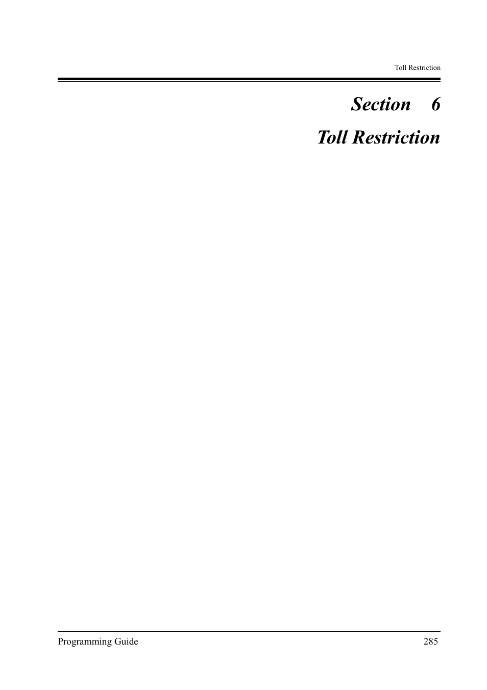 Toll restriction | Panasonic KX-TD500 User Manual | Page 285 / 394