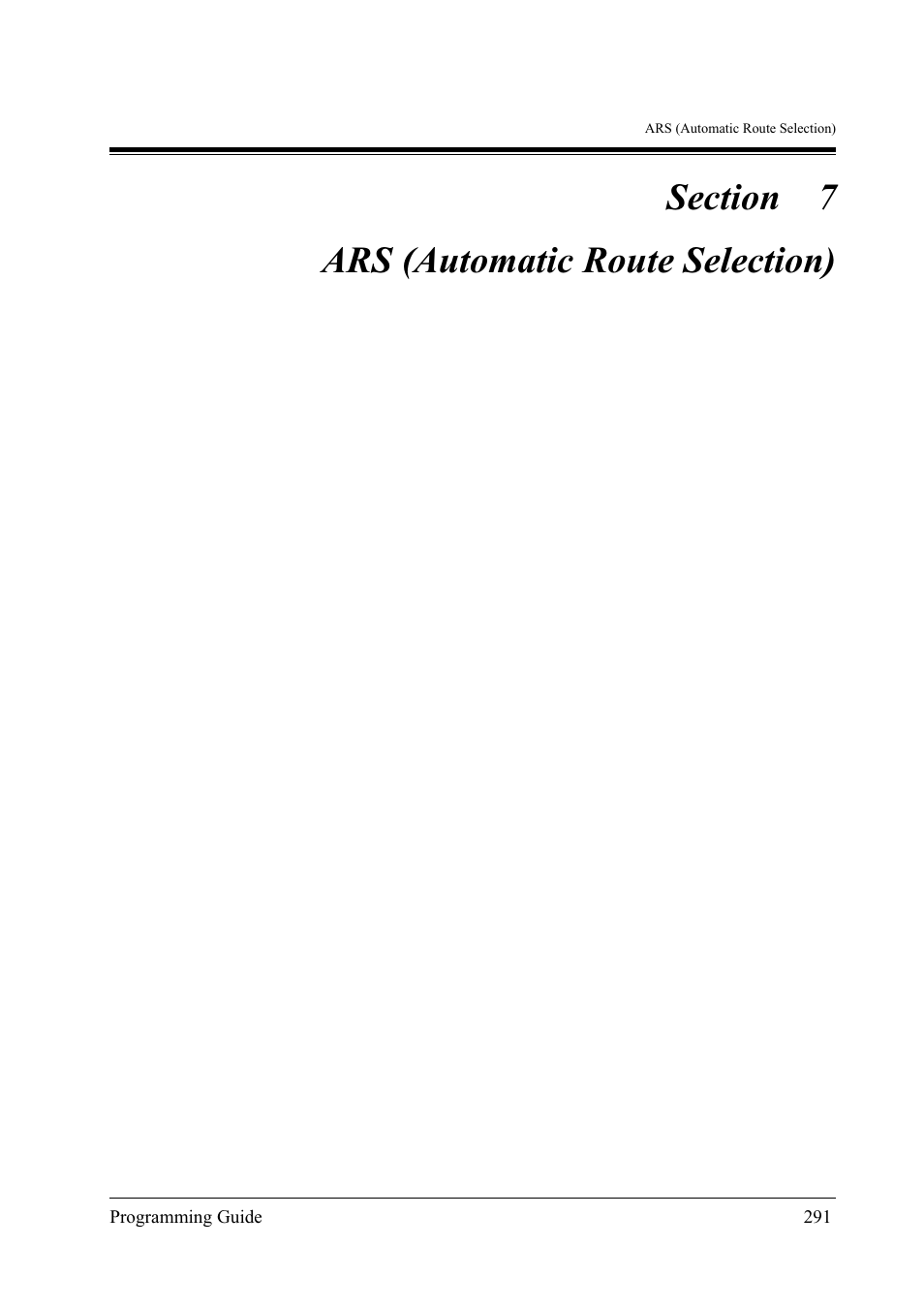 Ars (automatic route selection) | Panasonic KX-TD500 User Manual | Page 291 / 394