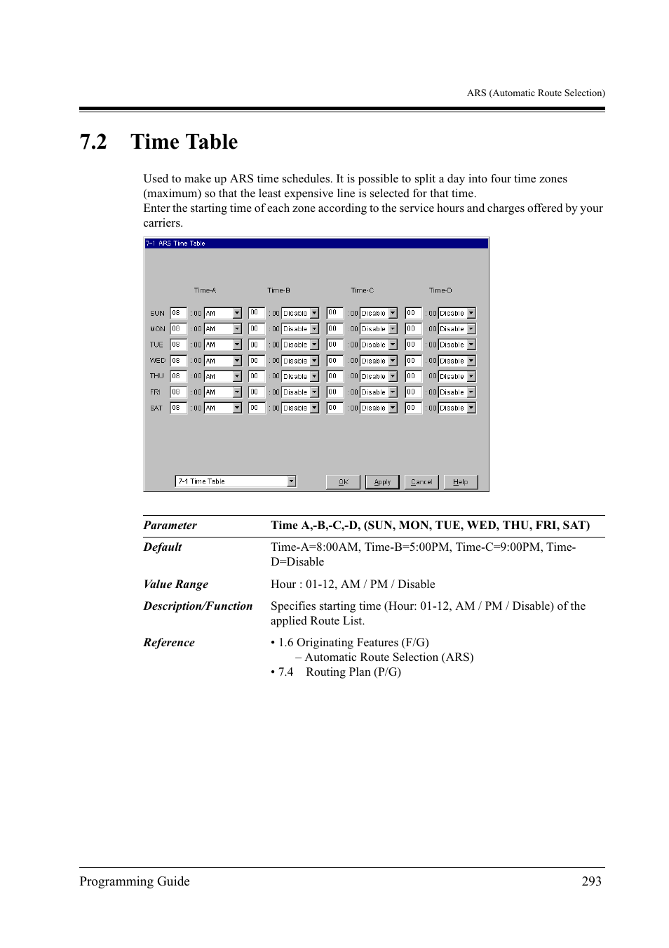 2time table, 2 time table | Panasonic KX-TD500 User Manual | Page 293 / 394