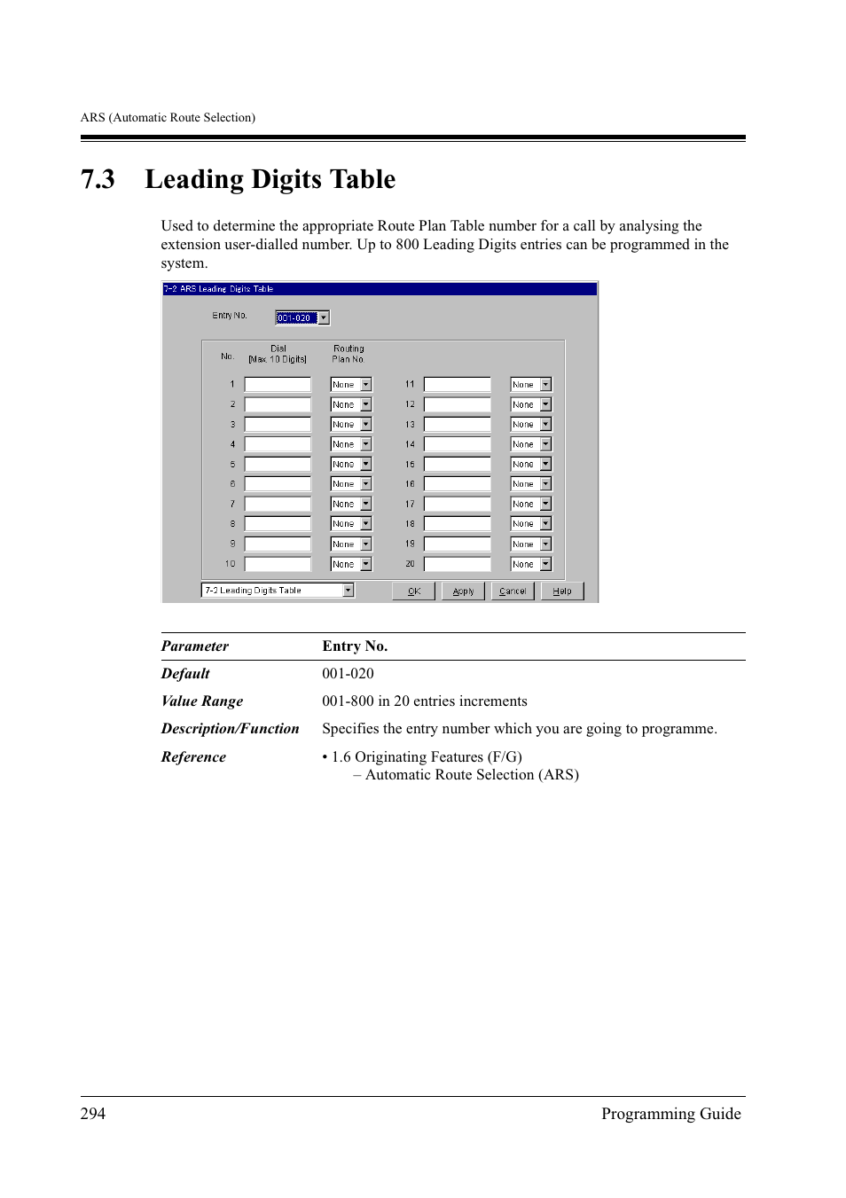 3leading digits table, 3 leading digits table | Panasonic KX-TD500 User Manual | Page 294 / 394