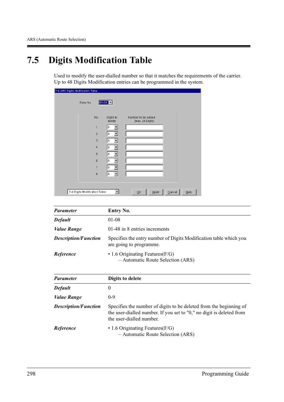 5digits modification table, 5 digits modification table | Panasonic KX-TD500 User Manual | Page 298 / 394