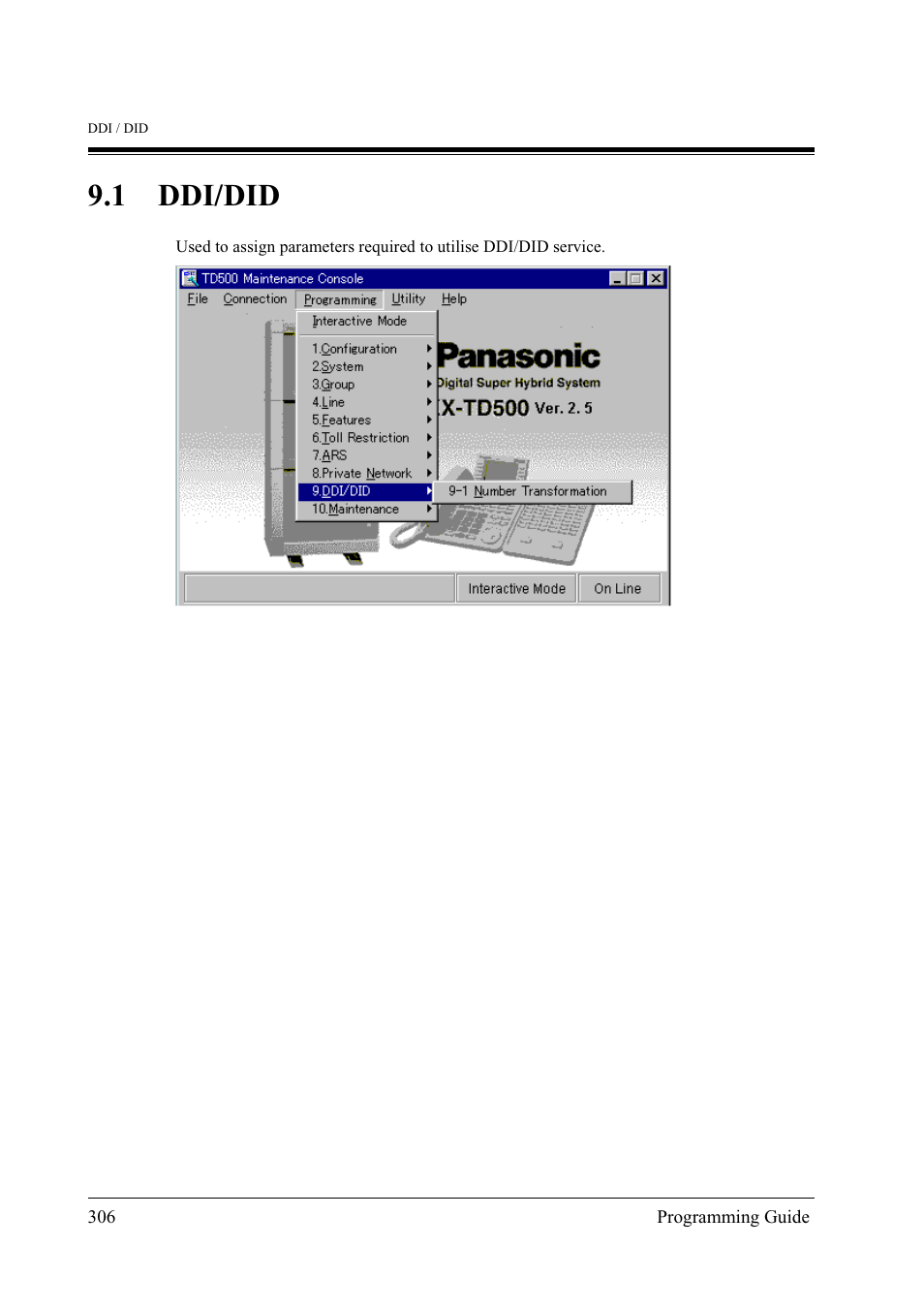 1ddi/did, 1 ddi/did | Panasonic KX-TD500 User Manual | Page 306 / 394