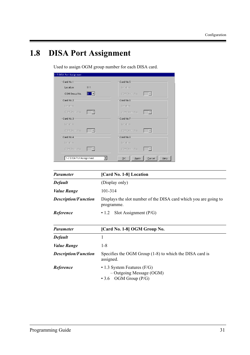 8disa port assignment, 8 disa port assignment | Panasonic KX-TD500 User Manual | Page 31 / 394