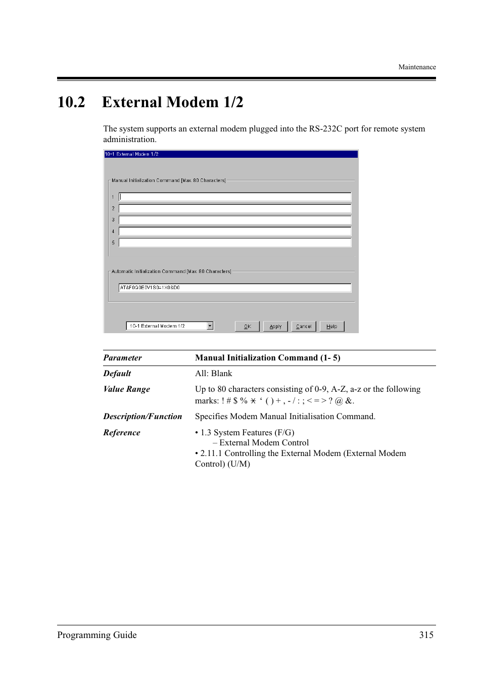 2external modem 1/2, 2 external modem 1/2 | Panasonic KX-TD500 User Manual | Page 315 / 394
