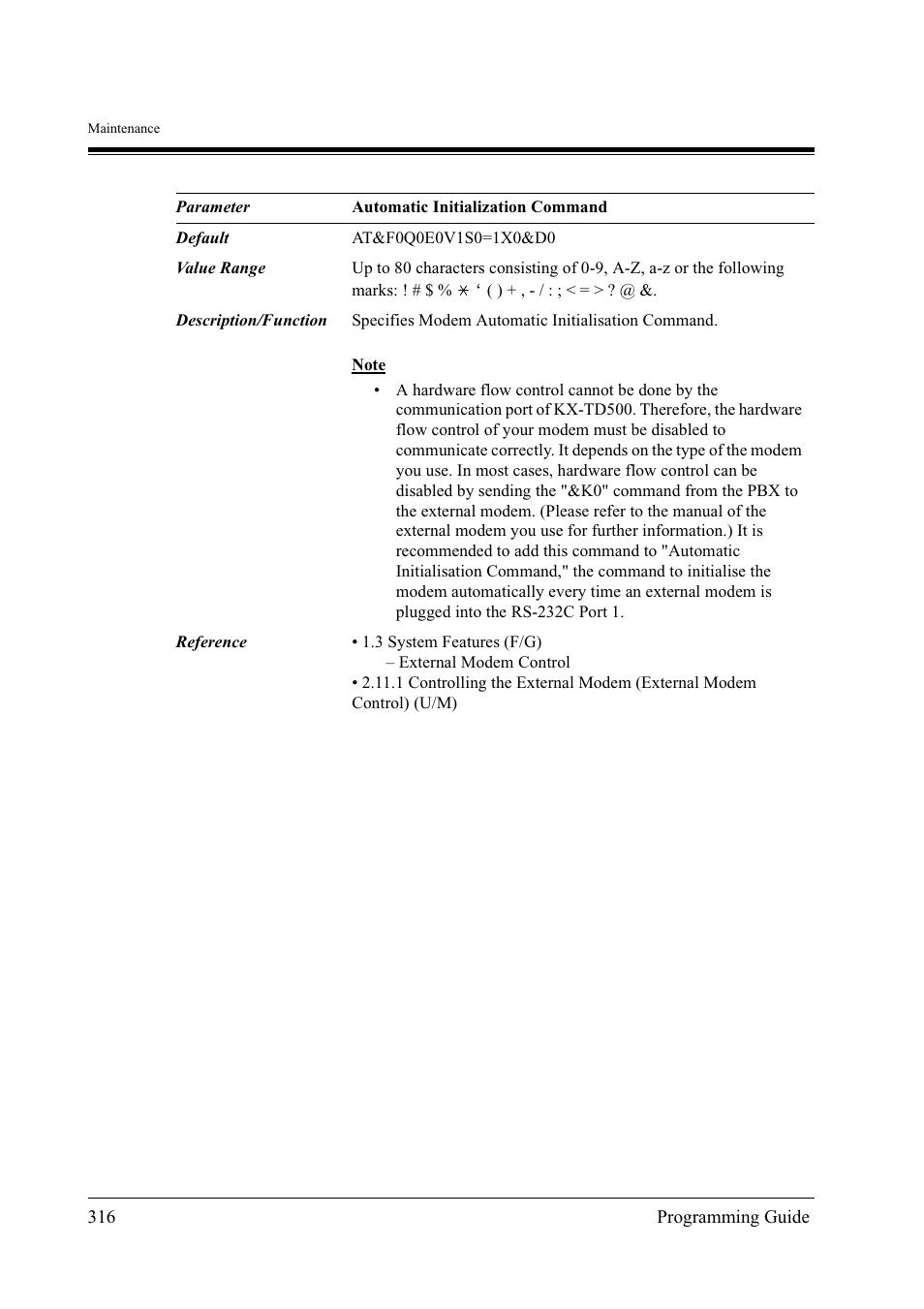 Panasonic KX-TD500 User Manual | Page 316 / 394