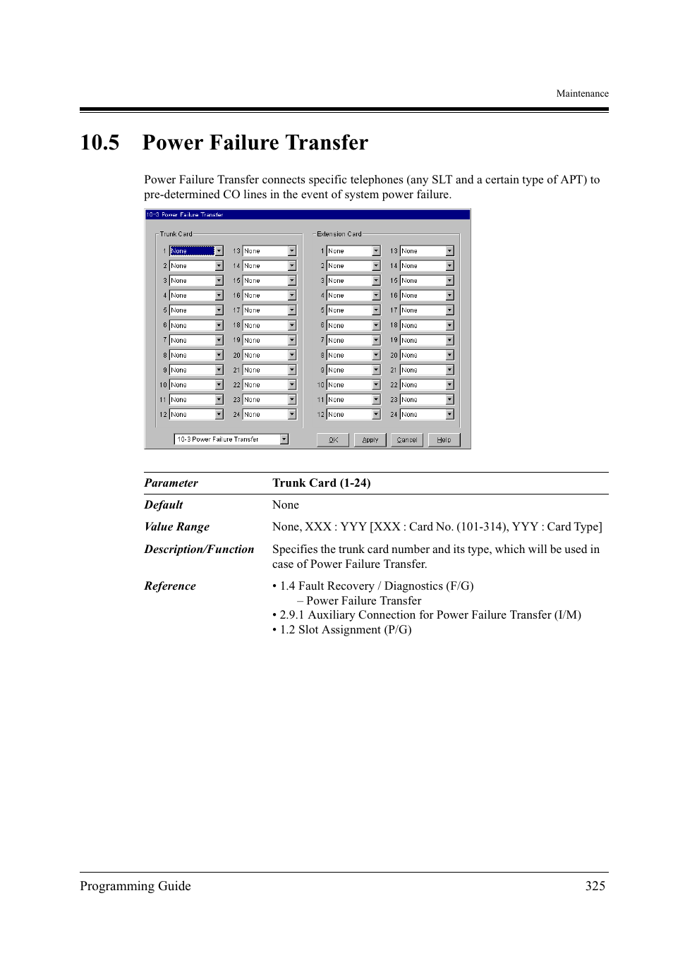 5power failure transfer, 5 power failure transfer | Panasonic KX-TD500 User Manual | Page 325 / 394