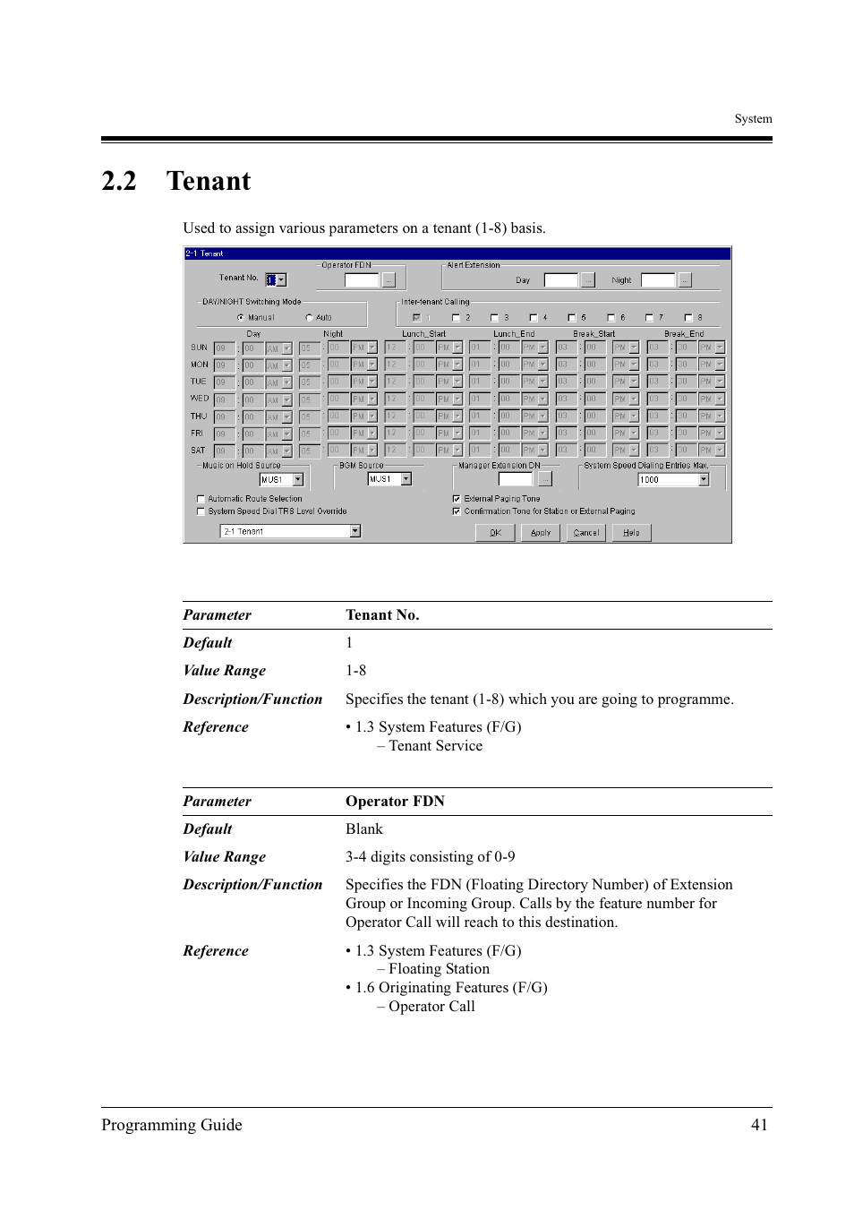 2tenant, 2 tenant | Panasonic KX-TD500 User Manual | Page 41 / 394