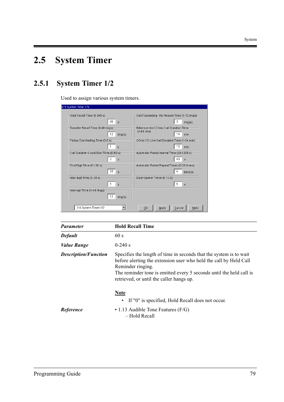 5system timer, System timer, 5 system timer | 1 system timer 1/2 | Panasonic KX-TD500 User Manual | Page 79 / 394