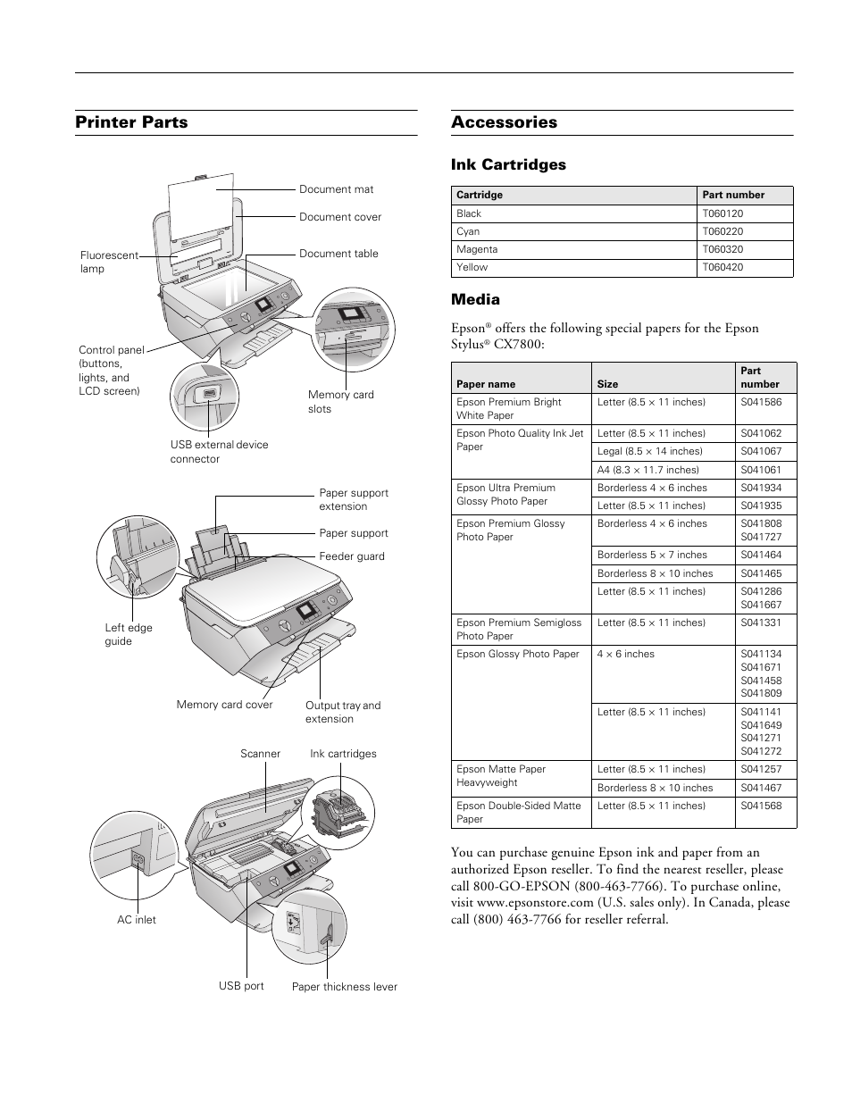 Epson Stylus CX7800 User Manual | 18 pages