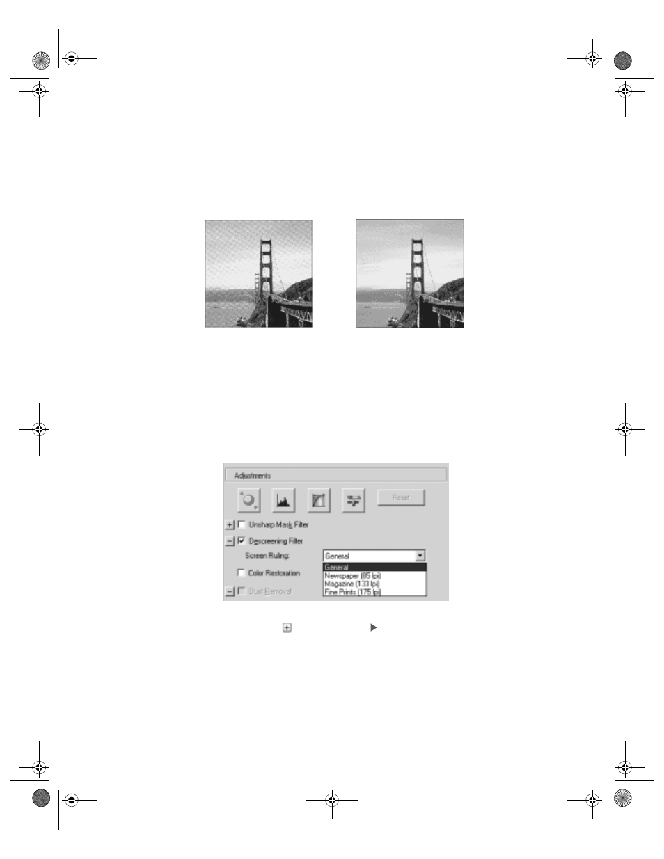 Using the descreening filter | Epson 10000XL User Manual | Page 35 / 96