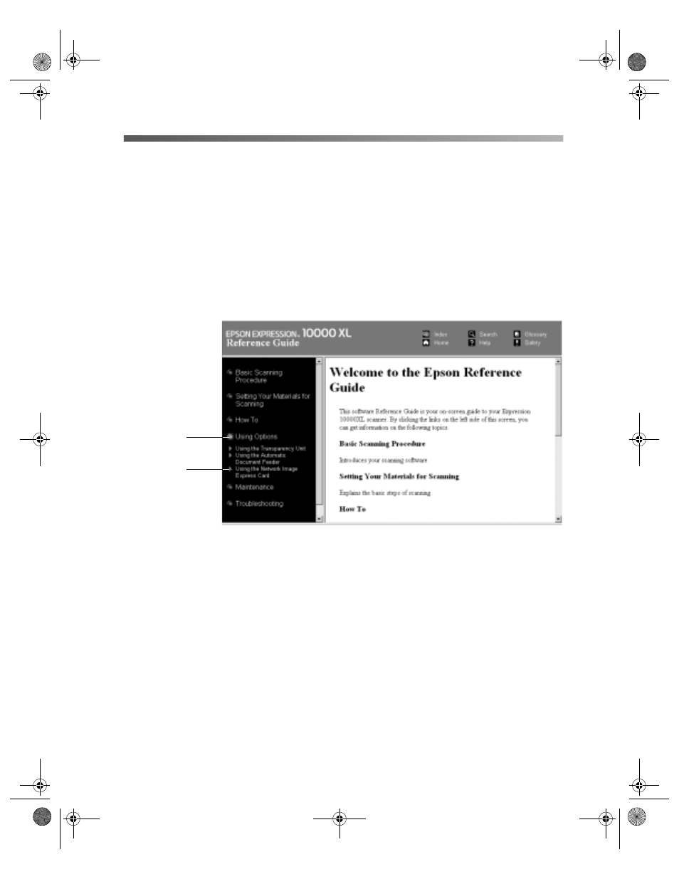Viewing your electronic reference guide | Epson 10000XL User Manual | Page 9 / 96
