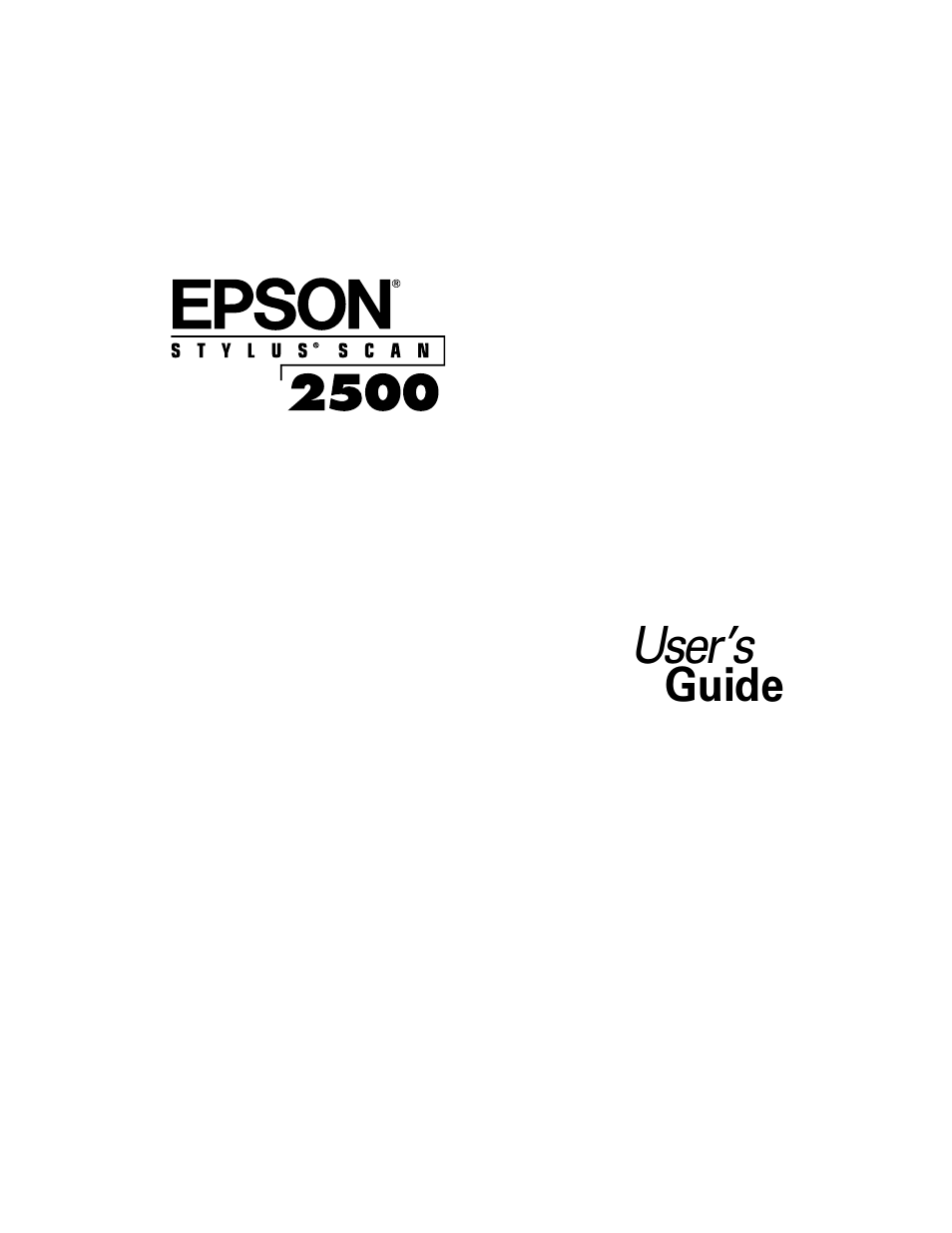 Epson 2500 User Manual | 180 pages