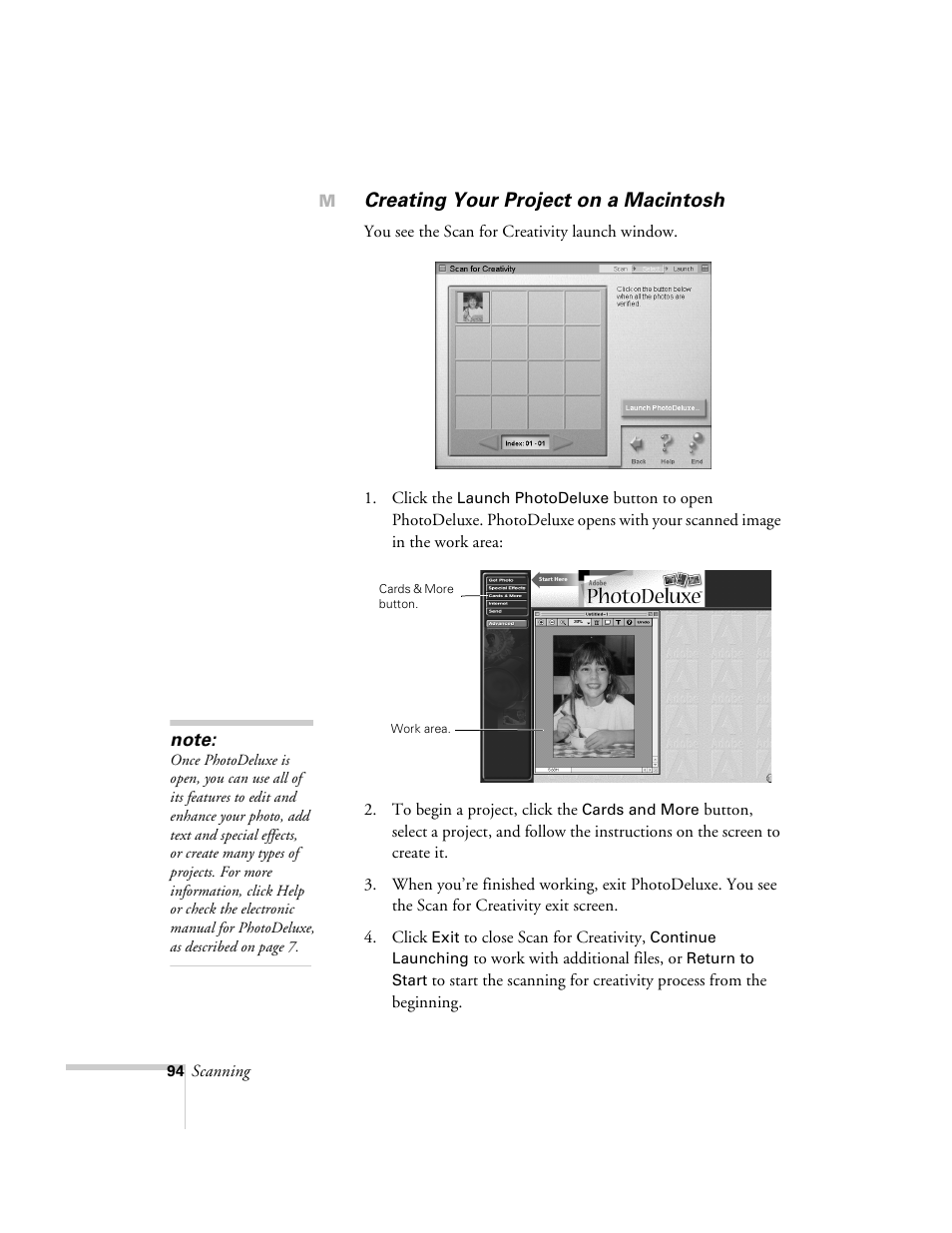 Creating your project on a macintosh | Epson 2500 User Manual | Page 100 / 180