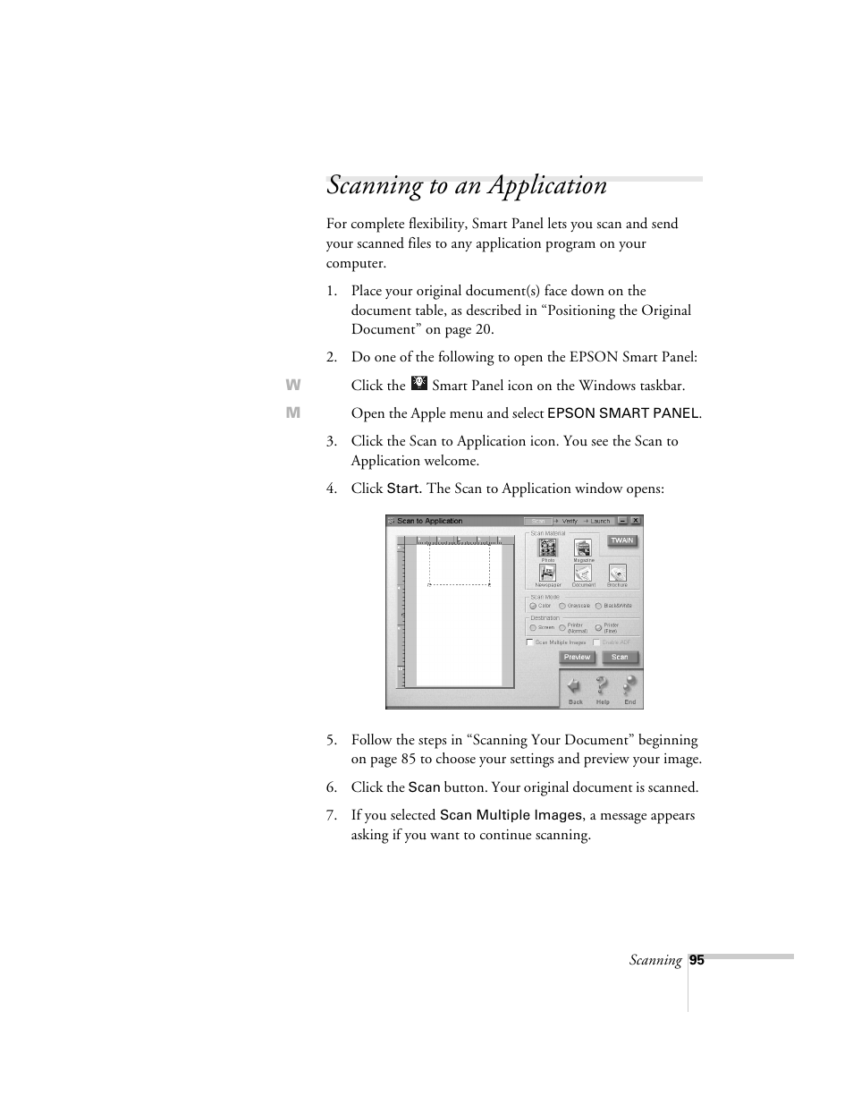 Scanning to an application | Epson 2500 User Manual | Page 101 / 180