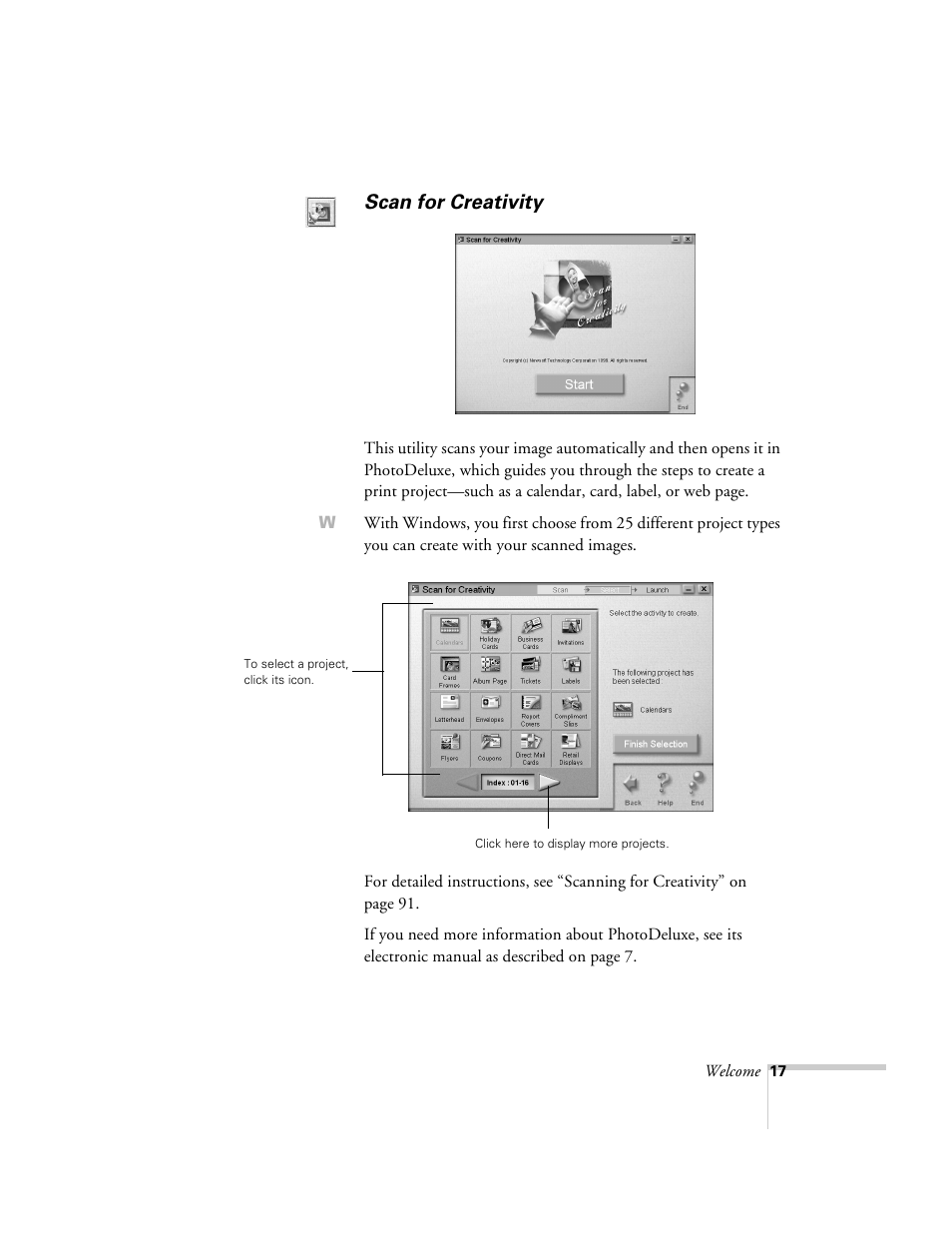 Scan for creativity | Epson 2500 User Manual | Page 23 / 180