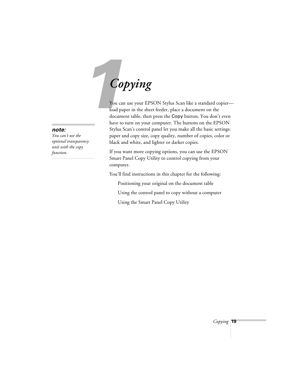 Chap 1-copying, Copying | Epson 2500 User Manual | Page 25 / 180