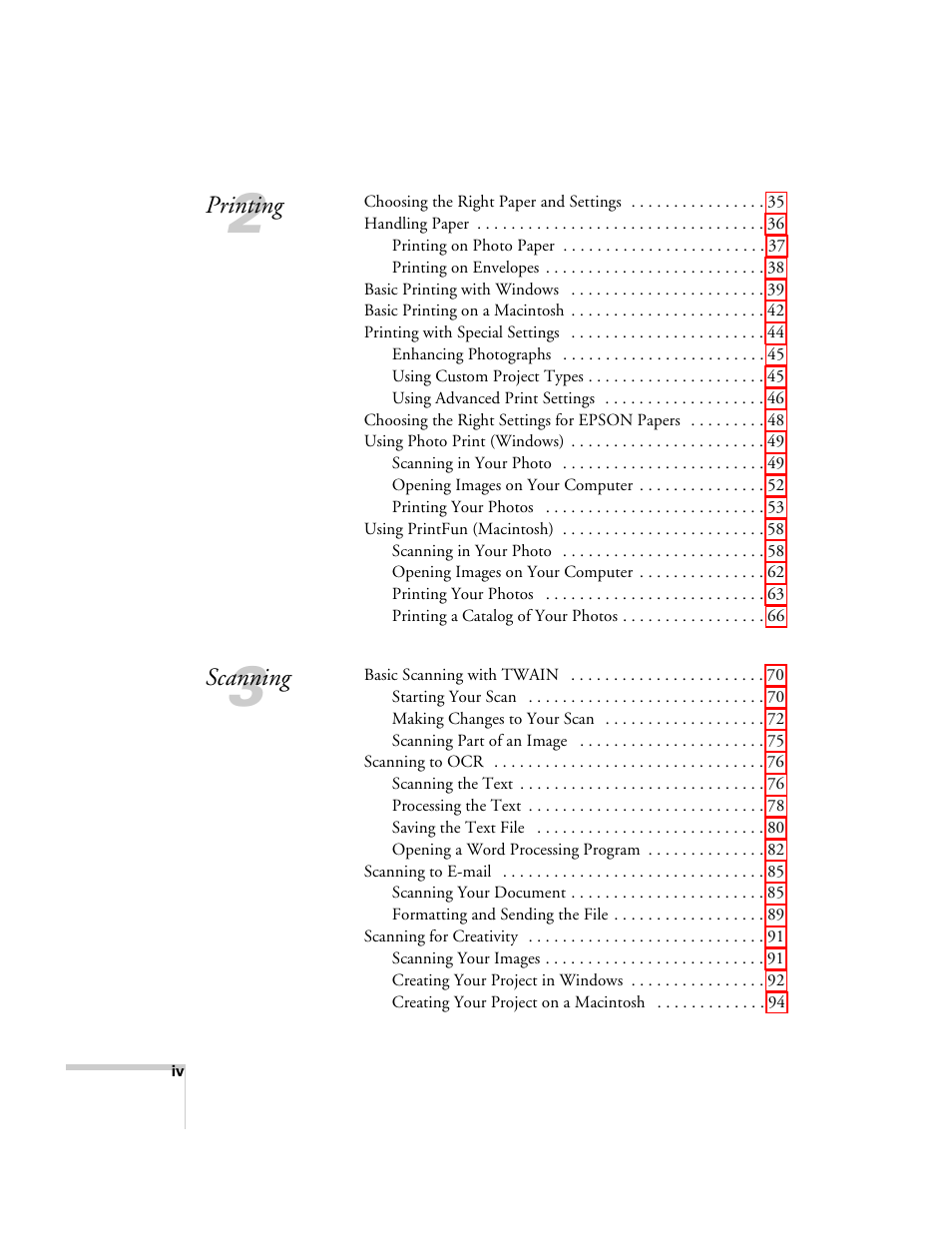 Epson 2500 User Manual | Page 4 / 180