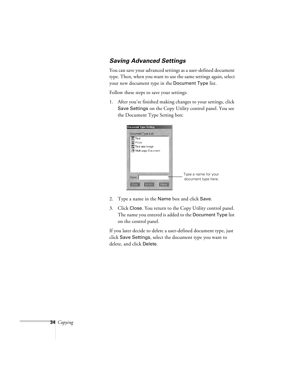 Saving advanced settings | Epson 2500 User Manual | Page 40 / 180