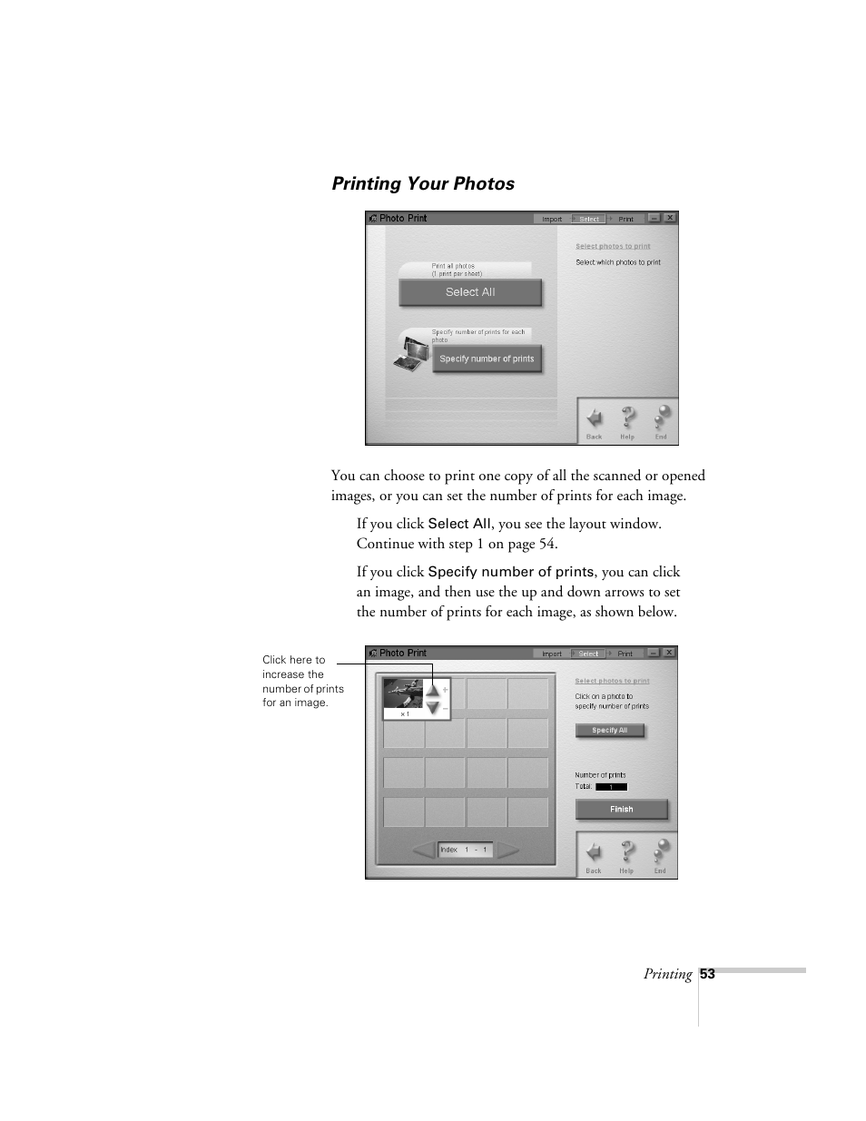 Printing your photos | Epson 2500 User Manual | Page 59 / 180