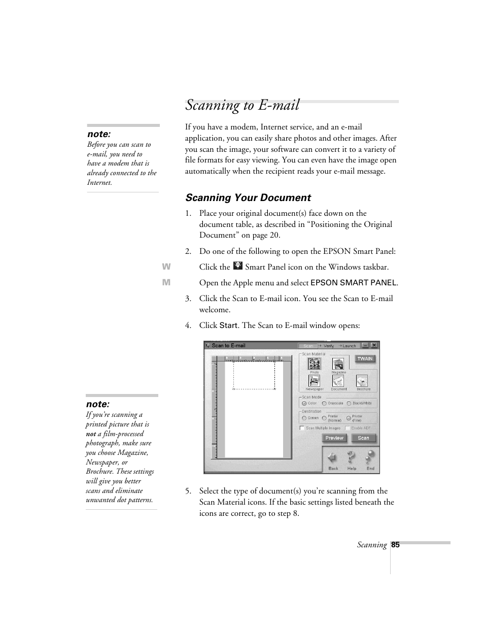 Scanning to e-mail, Scanning your document | Epson 2500 User Manual | Page 91 / 180