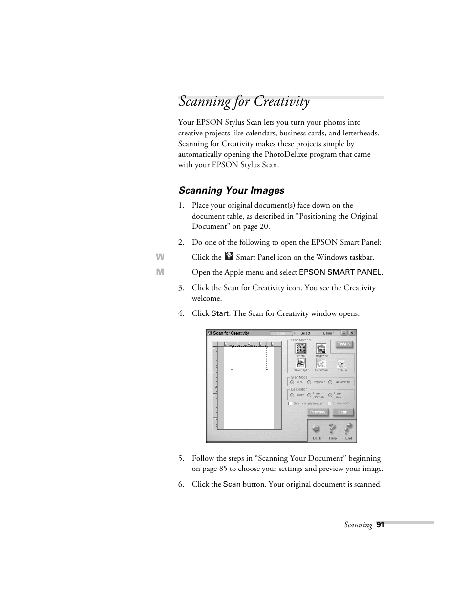 Scanning for creativity, Scanning your images | Epson 2500 User Manual | Page 97 / 180