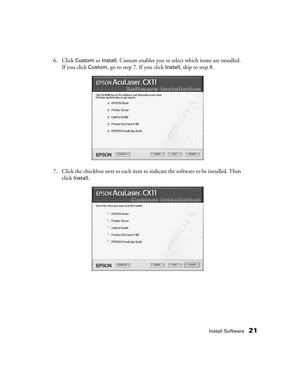 Epson AcuLaser CX11N User Manual | Page 21 / 32
