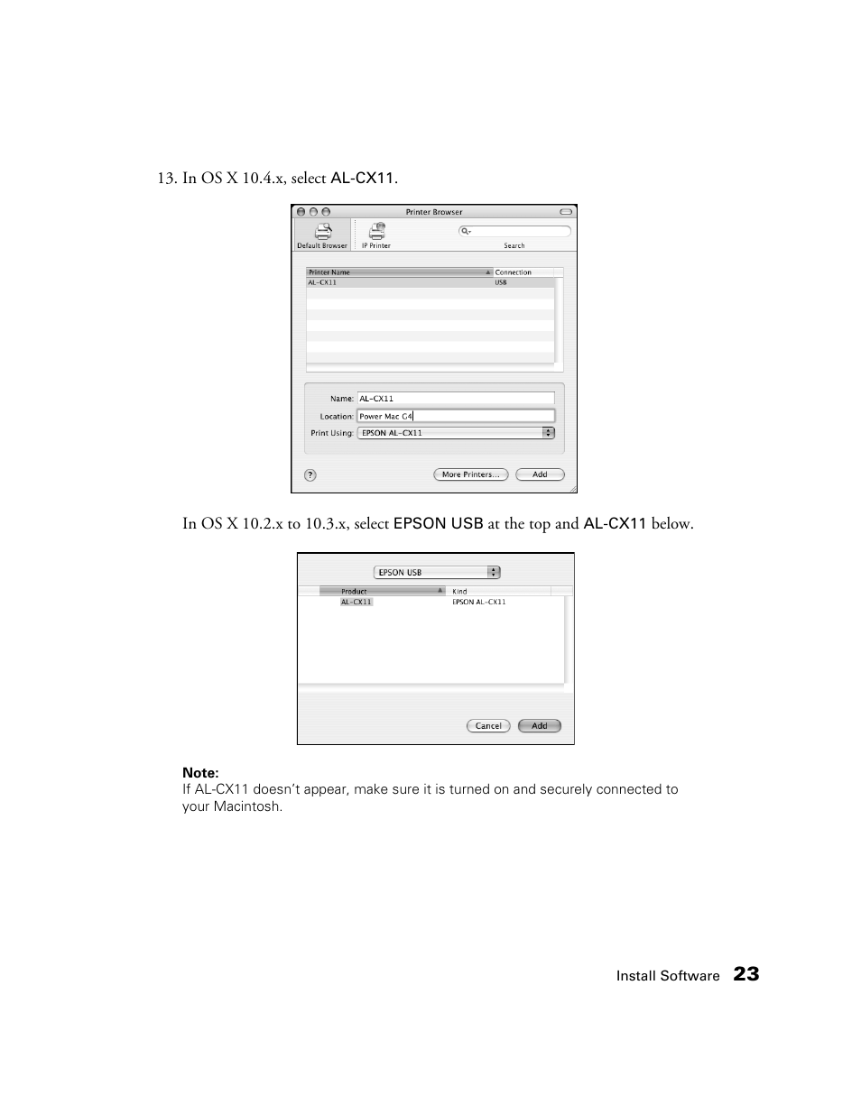 Epson AcuLaser CX11N User Manual | Page 23 / 32