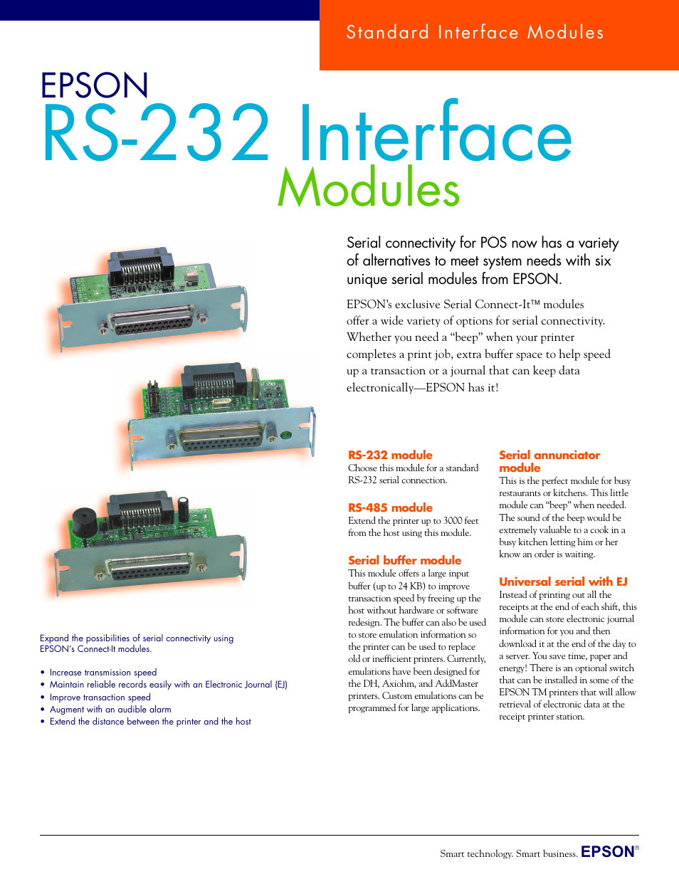 Epson RS-485 User Manual | 2 pages