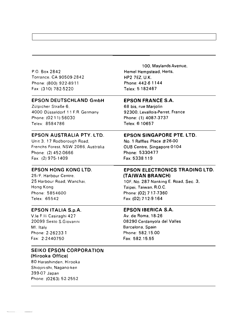 Epson GT 600 User Manual | Page 11 / 11