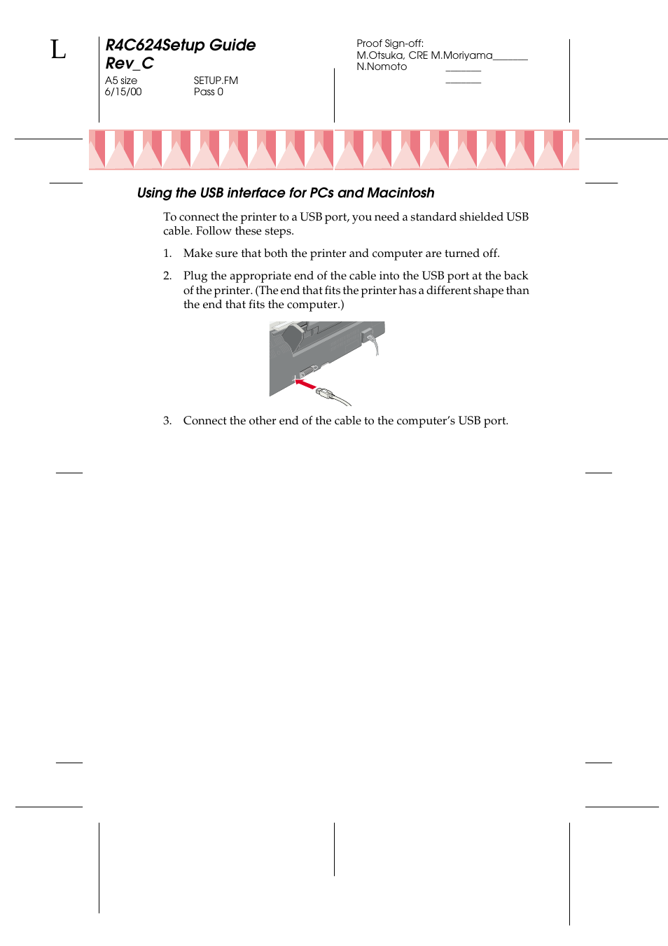 Using the usb interface for pcs and macintosh, R4c624setup guide rev_c | Epson 2000P User Manual | Page 4 / 16