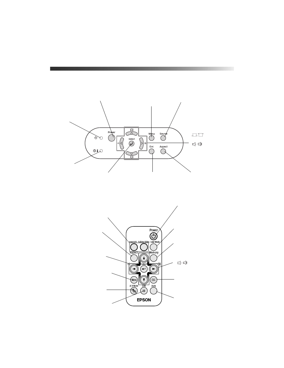 Projection controls | Epson CPD-17904 User Manual | Page 9 / 48